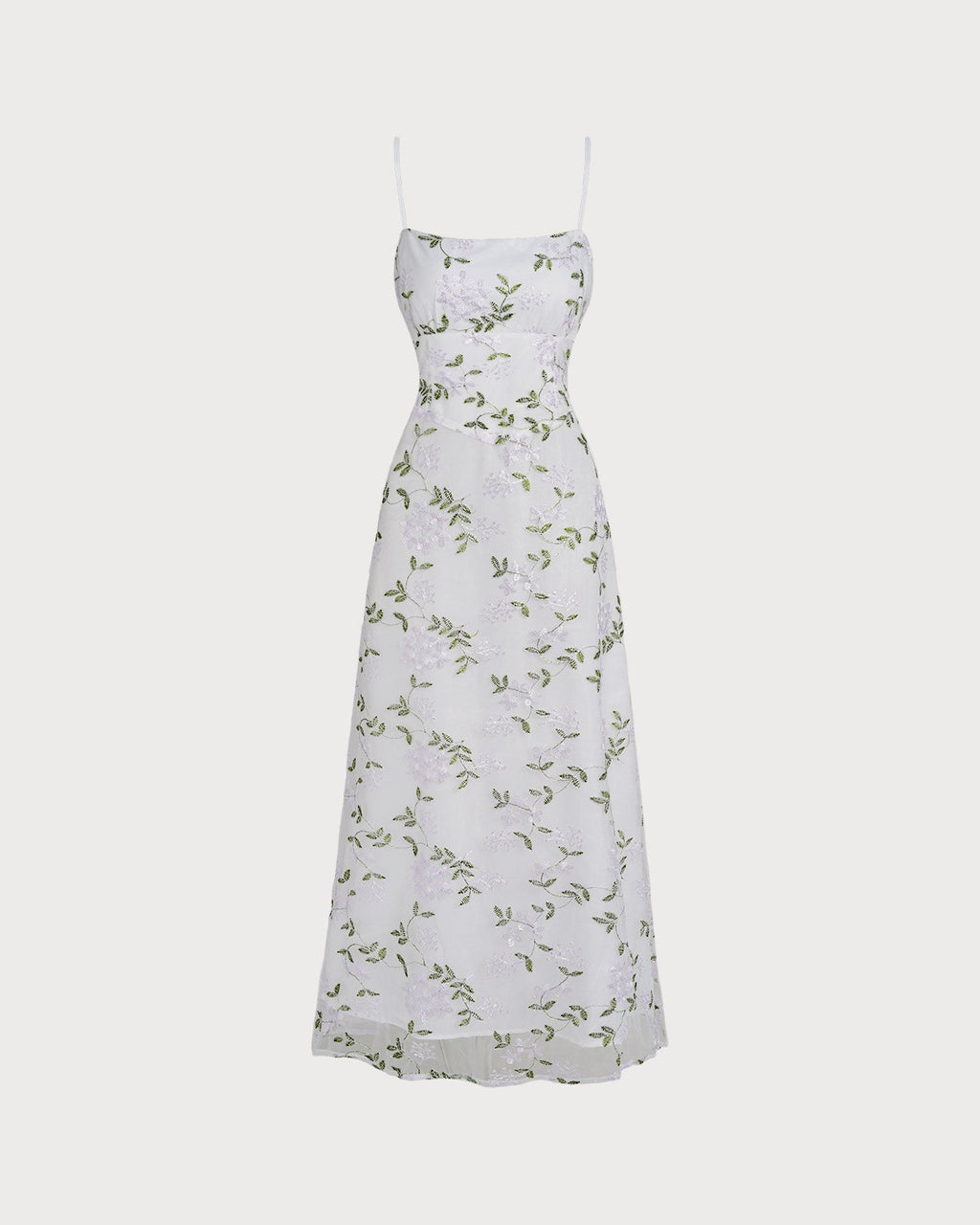 White Floral Slip Maxi Dress