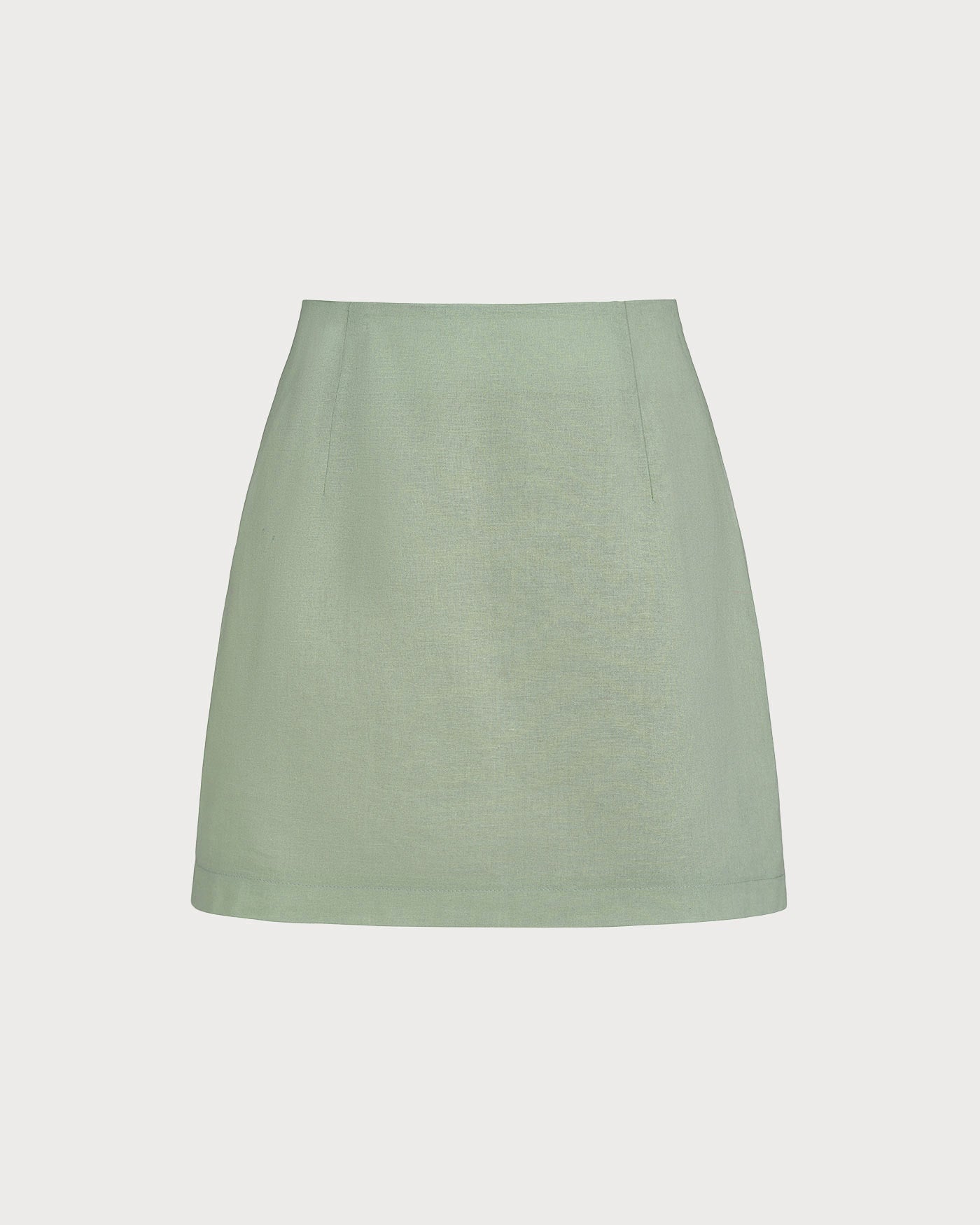 Green Solid A-Line Mini Skirt