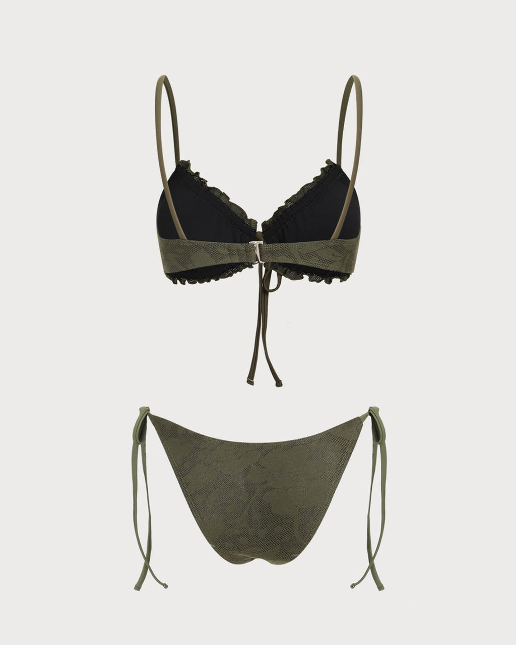 Army Green Jacquard Bikini Set