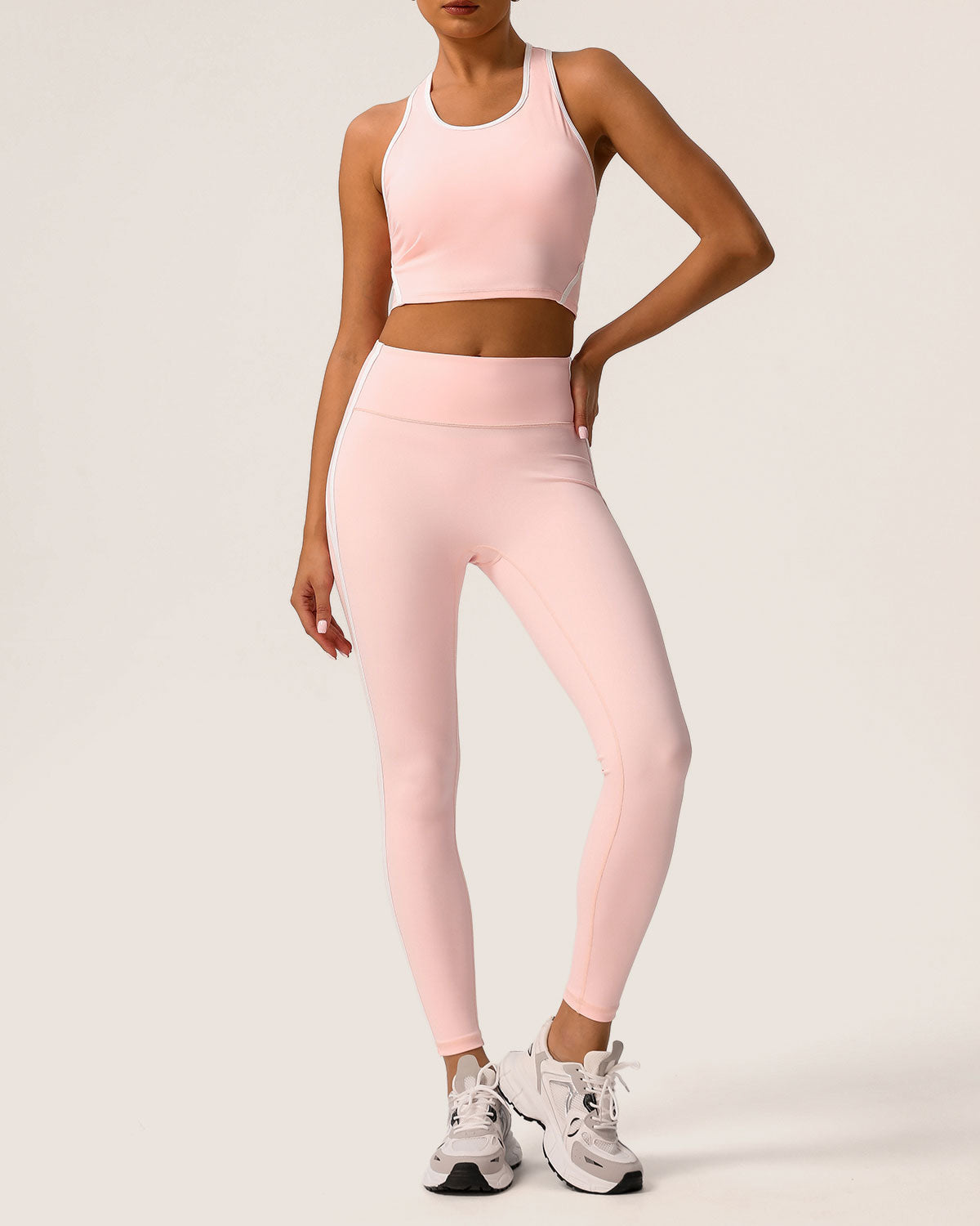 Pink Scoop Neck Yoga Tank Top - Light Support