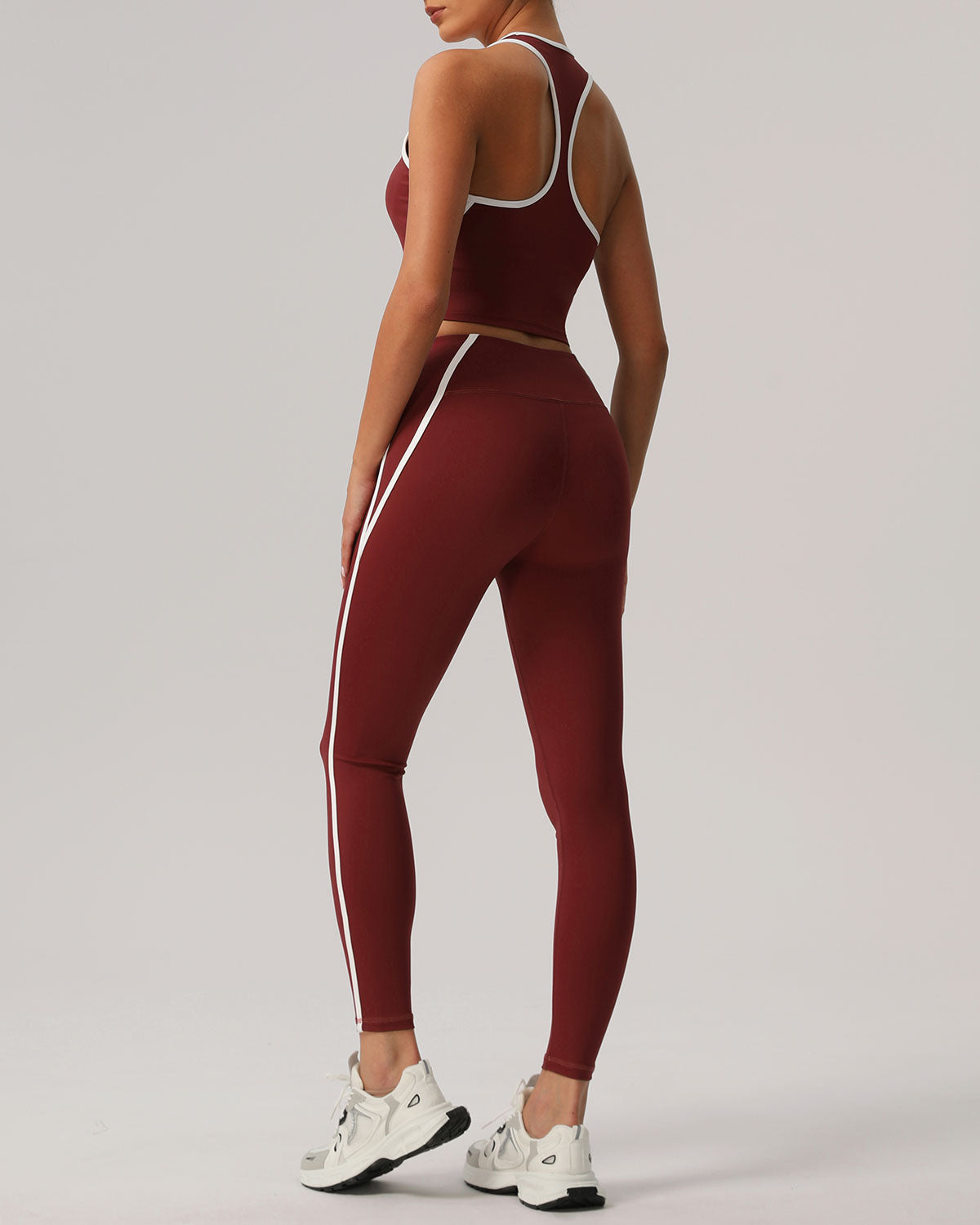 Red Scoop Neck Yoga Tank Top - Light Support
