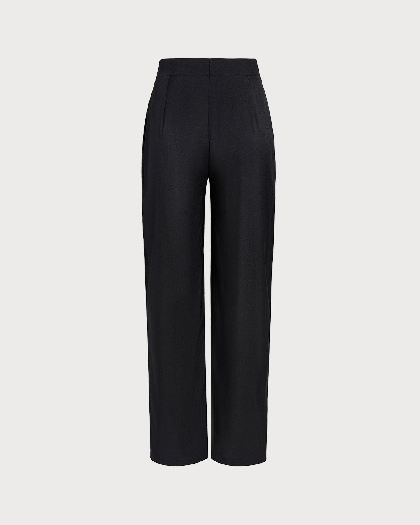 Black Natural Waisted Straight Pants