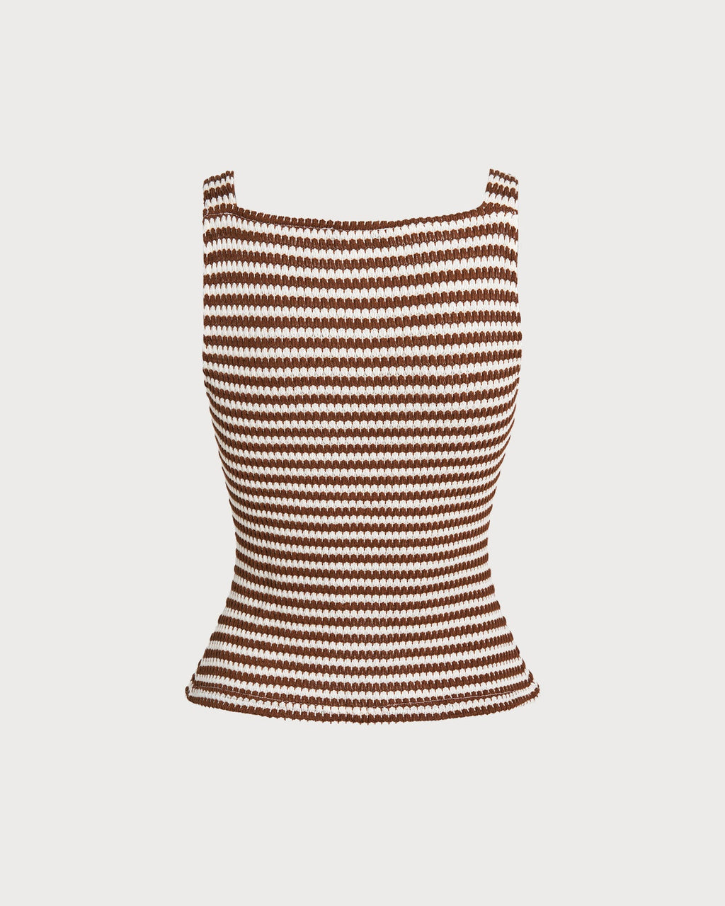 Brown Square Neck Tank Top
