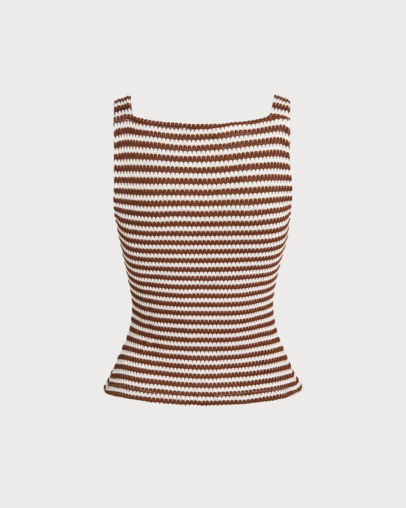 Brown Square Neck Tank Top