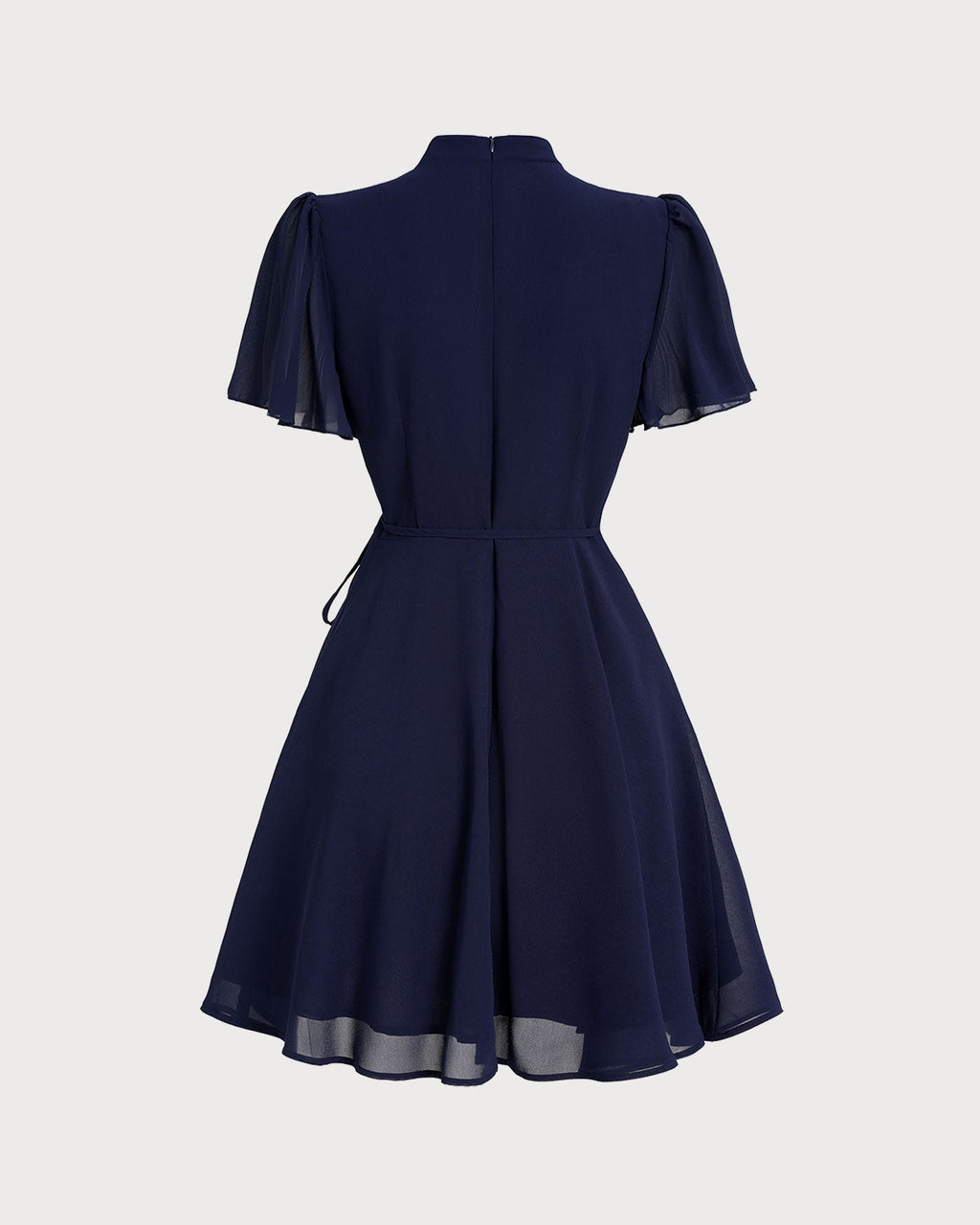 Blue Butterfly Sleeve Mini Dress