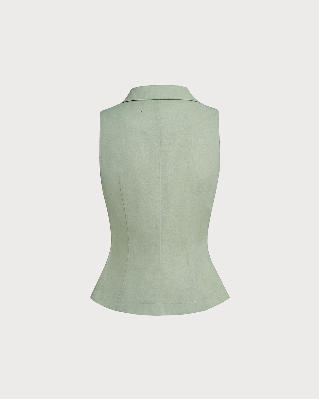 Green Collar Single Breasted Vest