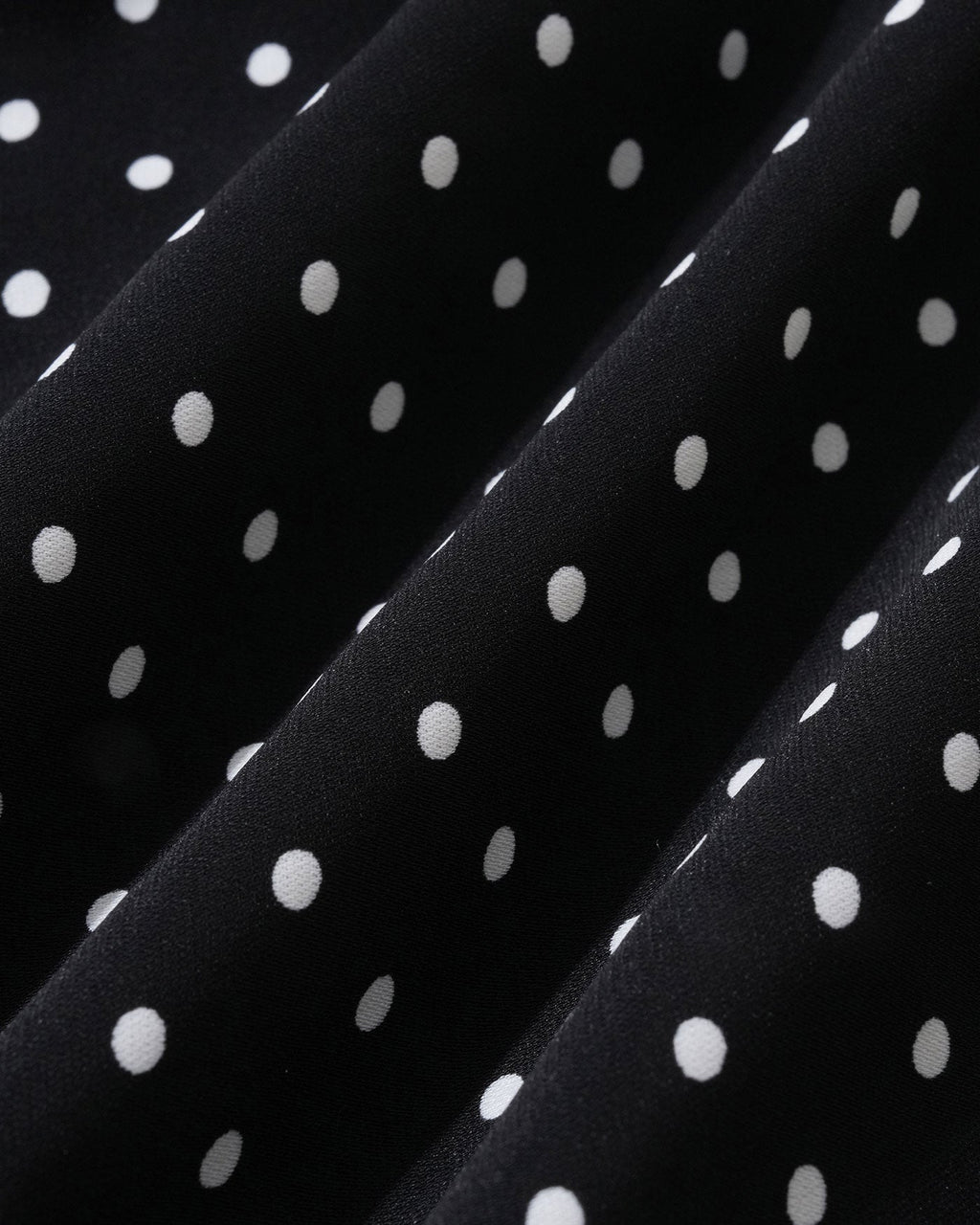 Black Polka Dot Mandarin Collar Tee