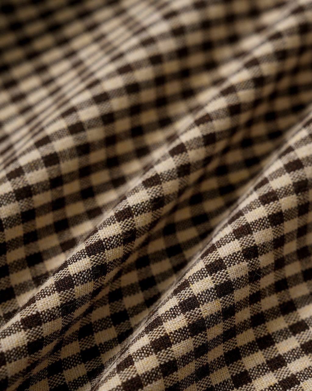Brown Plaid Puffed Sleeve Blouse