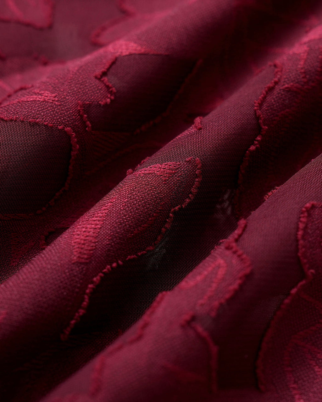 Wine Red Sweetheart Neck Jacquard Slip Midi Dress