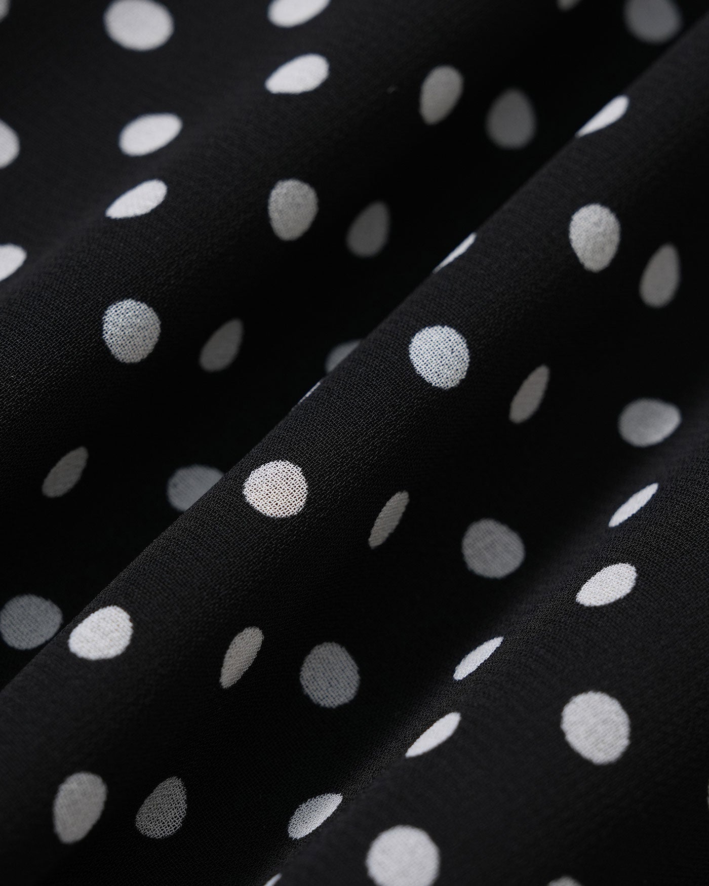 Black Polka Dot Chiffon Mini Dress