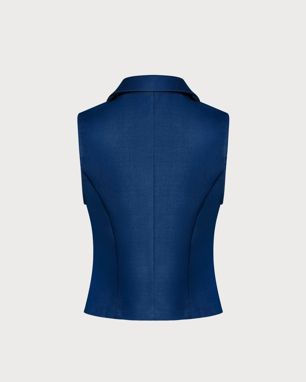 Blue Single Breasted Collar Vest