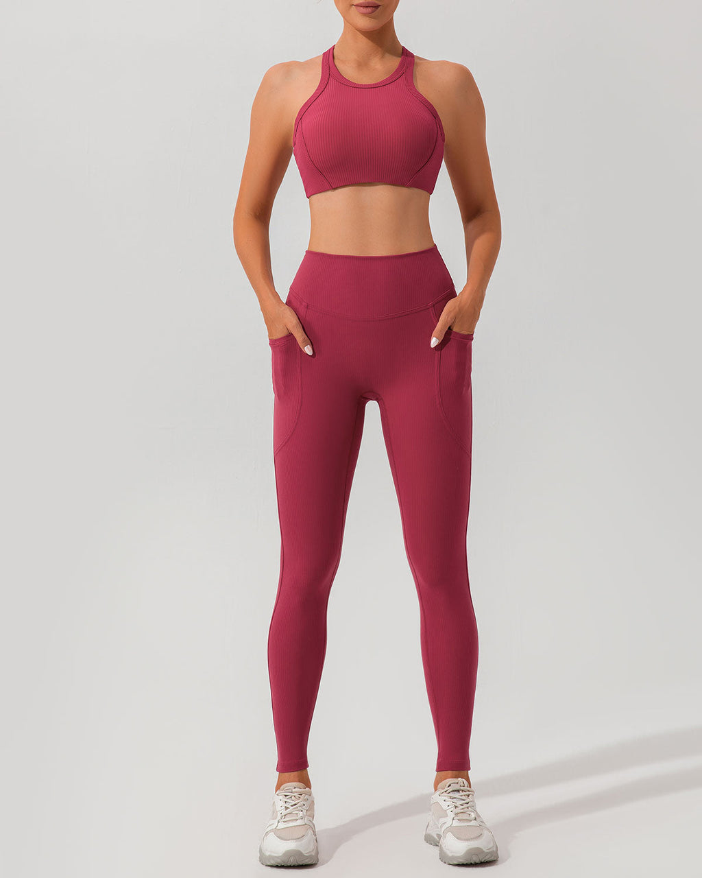 Red I-back Yoga Tank Top