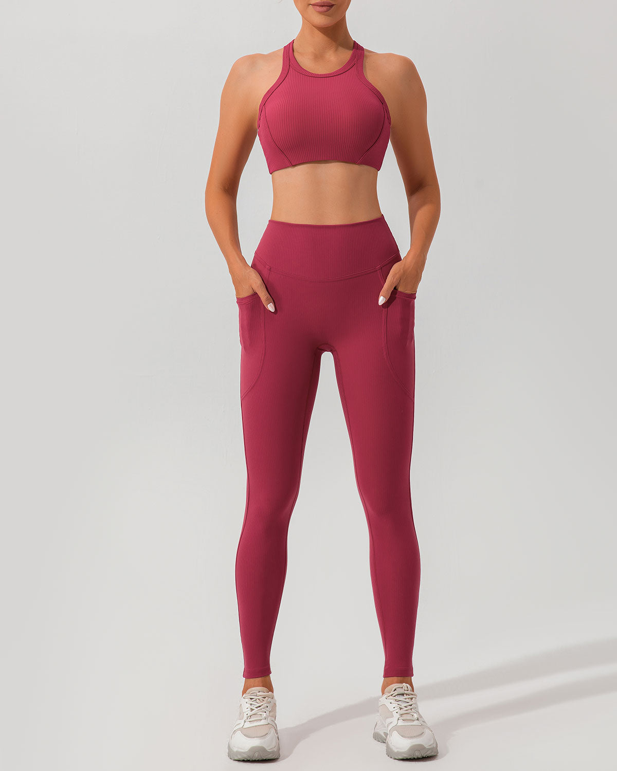 Red I-back Yoga Tank Top