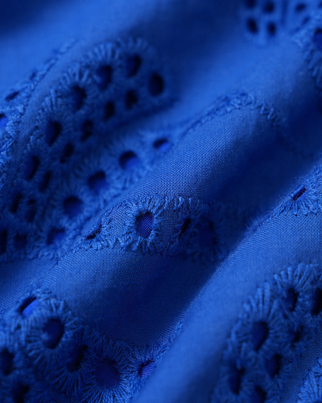 Blue Textured Button Collar Blouse