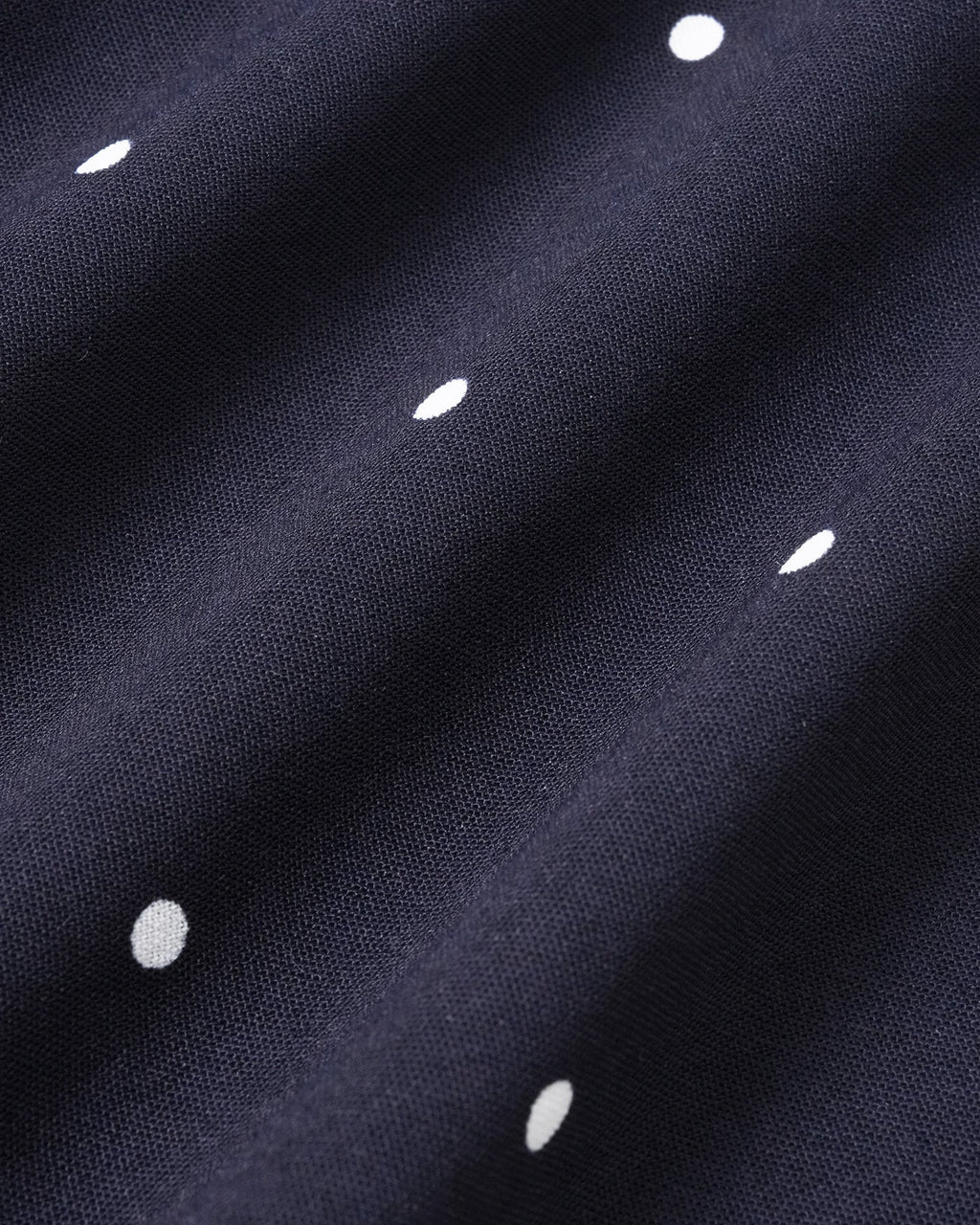 Navy Polka Dot Slit Midi Skirt