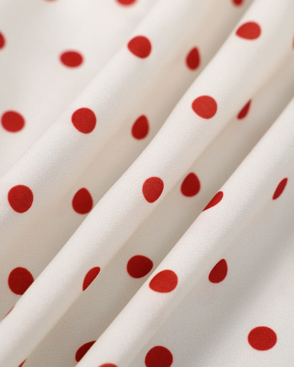 The Beige V Neck Polka Dot Button Midi Dress