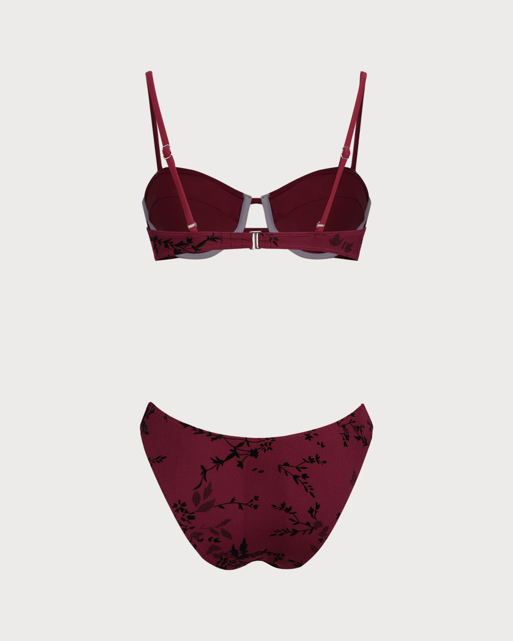 Red Floral Underwire Bikini Set