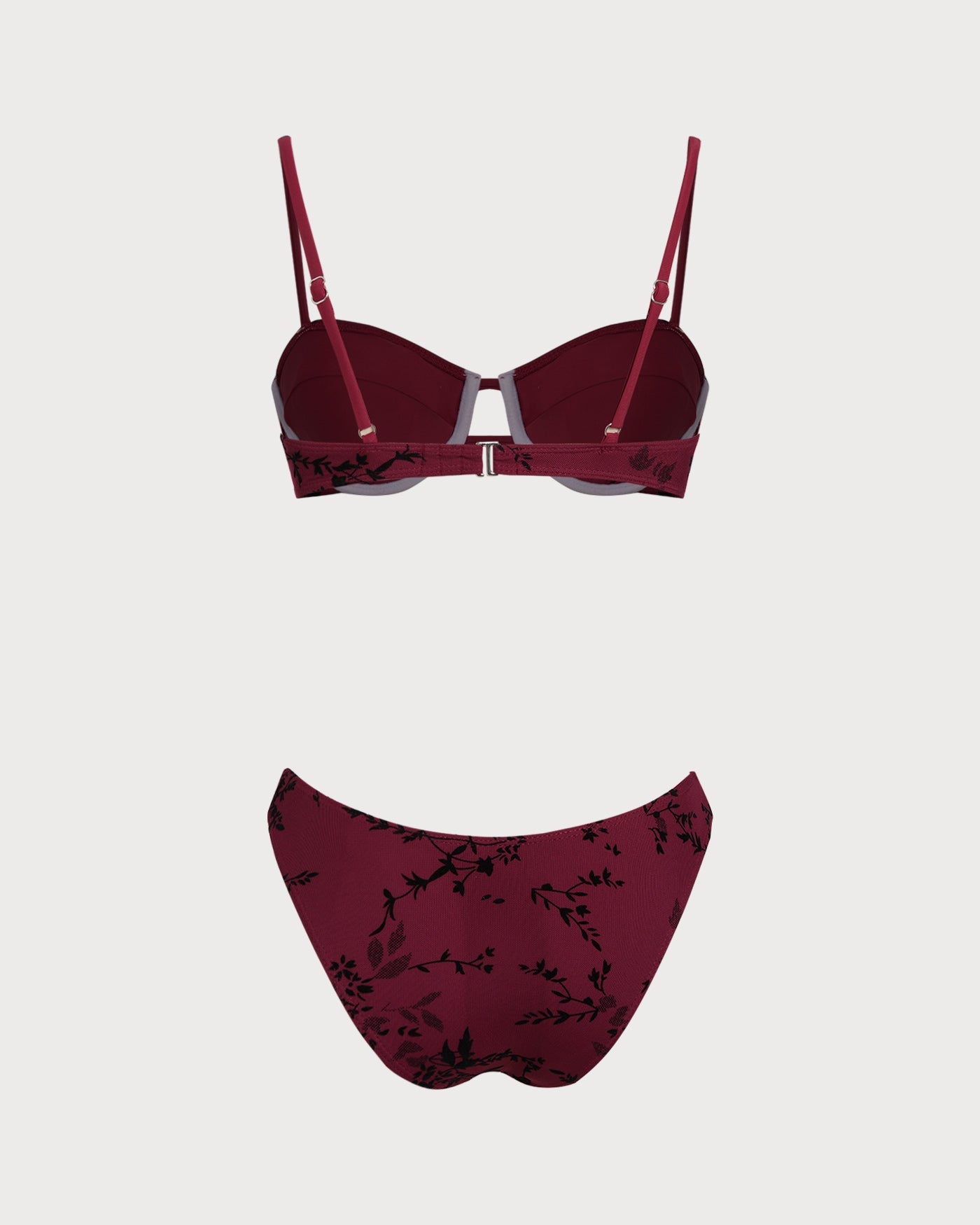 Red Floral Underwire Bikini Set