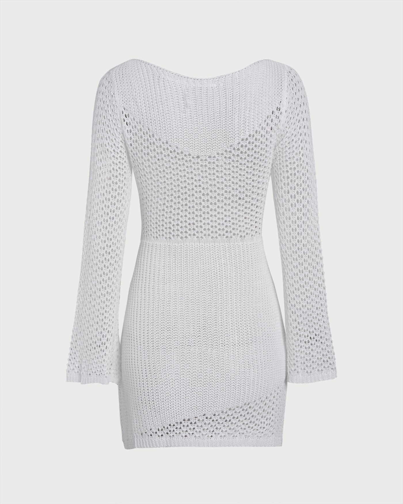 White Crocheted Openwork Cover-up
