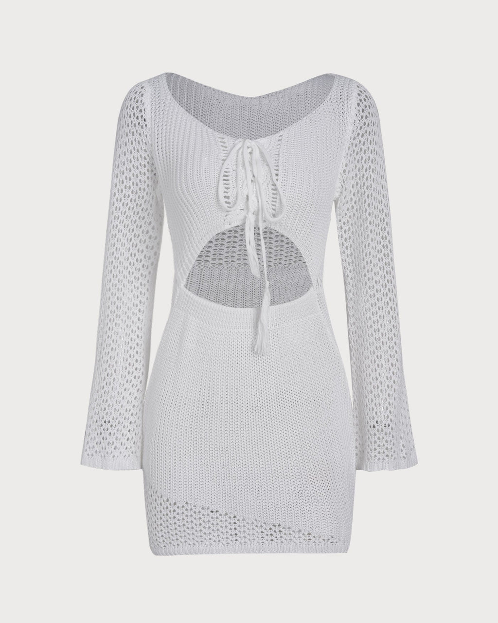 White Crocheted Openwork Cover-up