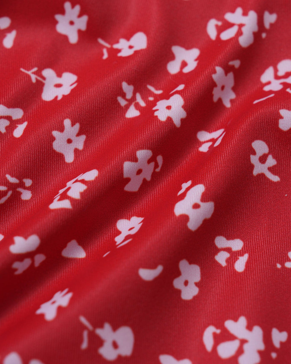 Red Floral Drawstring Triangle Bikini Set
