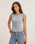 Light Blue Single Breasted Vest