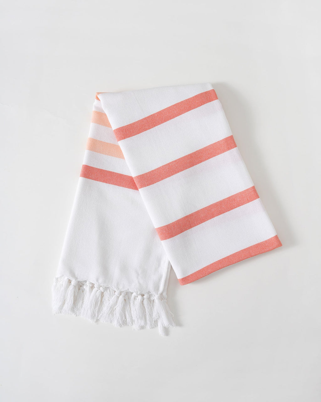 Orange Striped Tassel Beach Towel