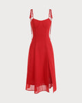 The Tie Spaghetti Strap Split Dress