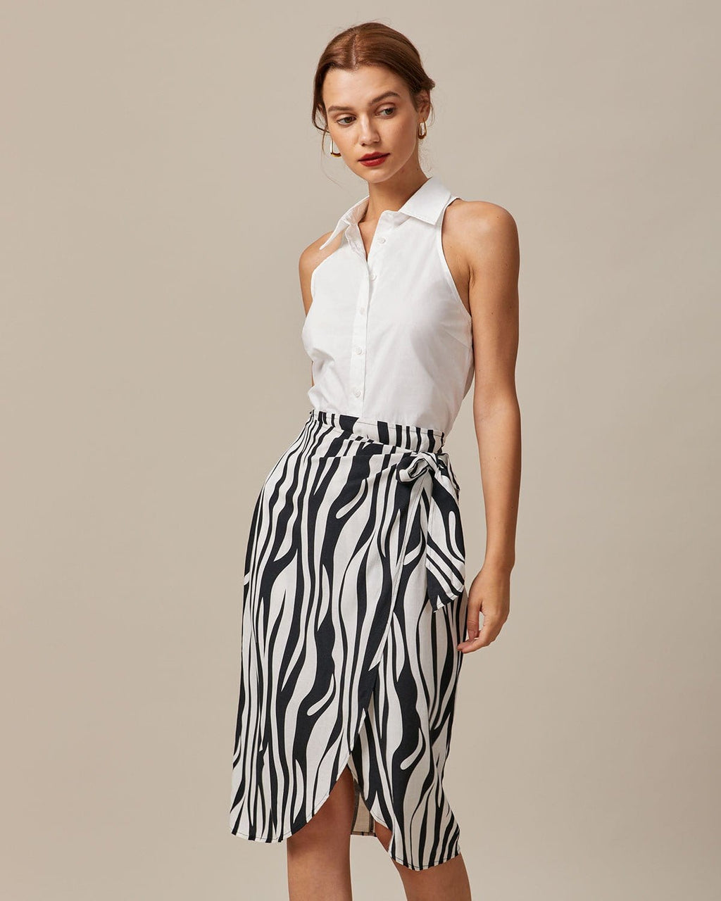 The White Collared Button Up Sleeveless Shirt
