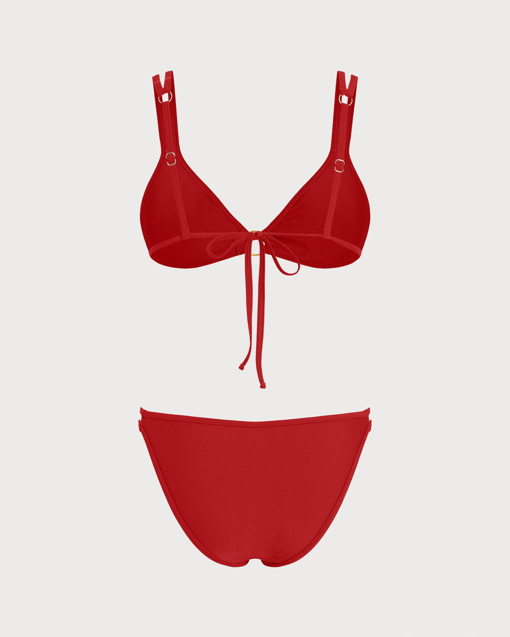 Red O-Ring Triangle Bikini Set