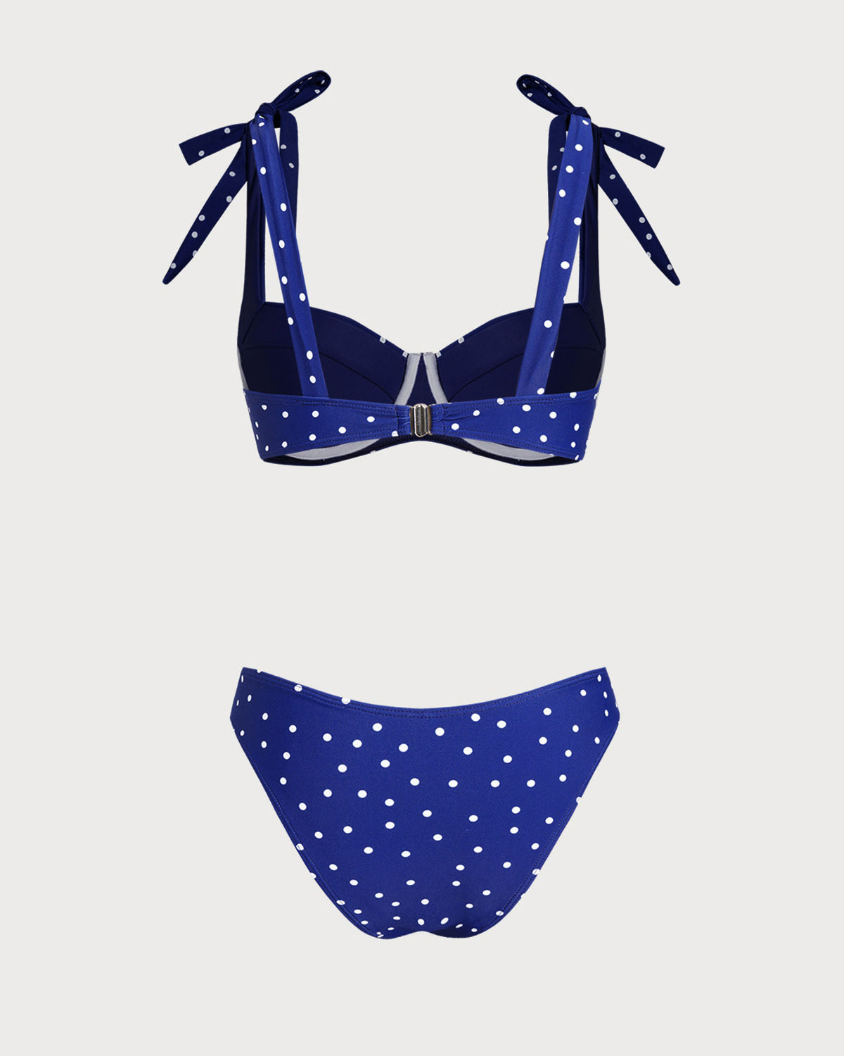 Blue Bowknot Polka Dot Underwire Bikini Sets