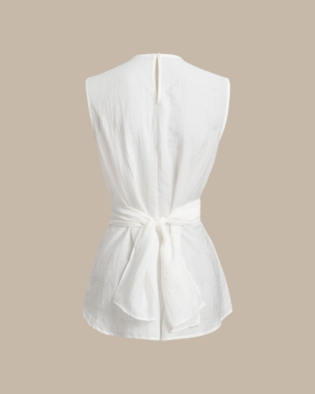 White Round Neck Tank Top
