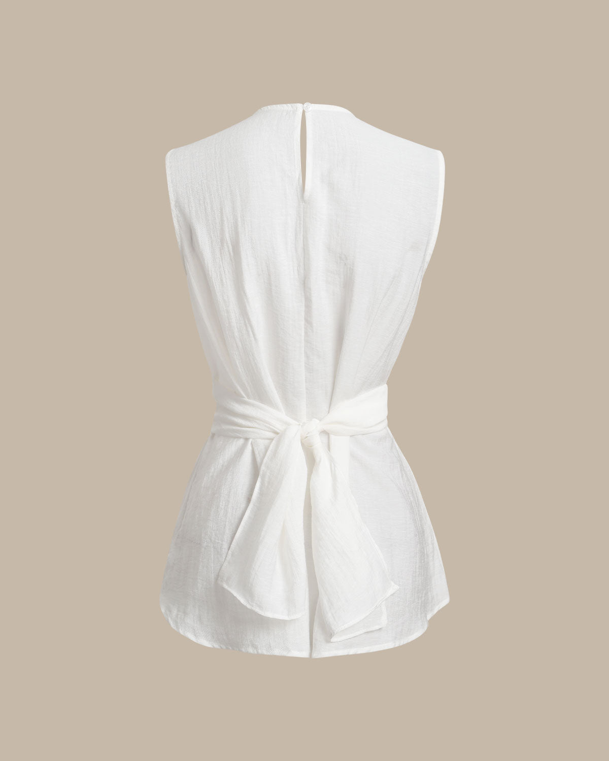 White Round Neck Tank Top
