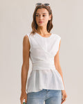 White Round Neck Tank Top