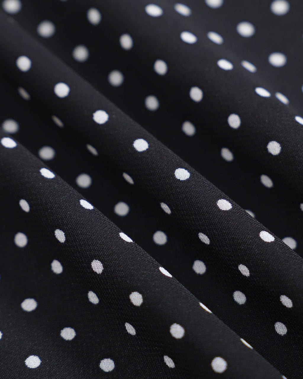 Black V-Neck Polka Dot Blouse