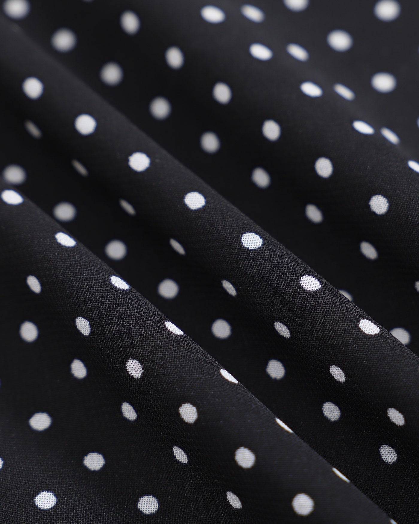 Black V-Neck Polka Dot Blouse