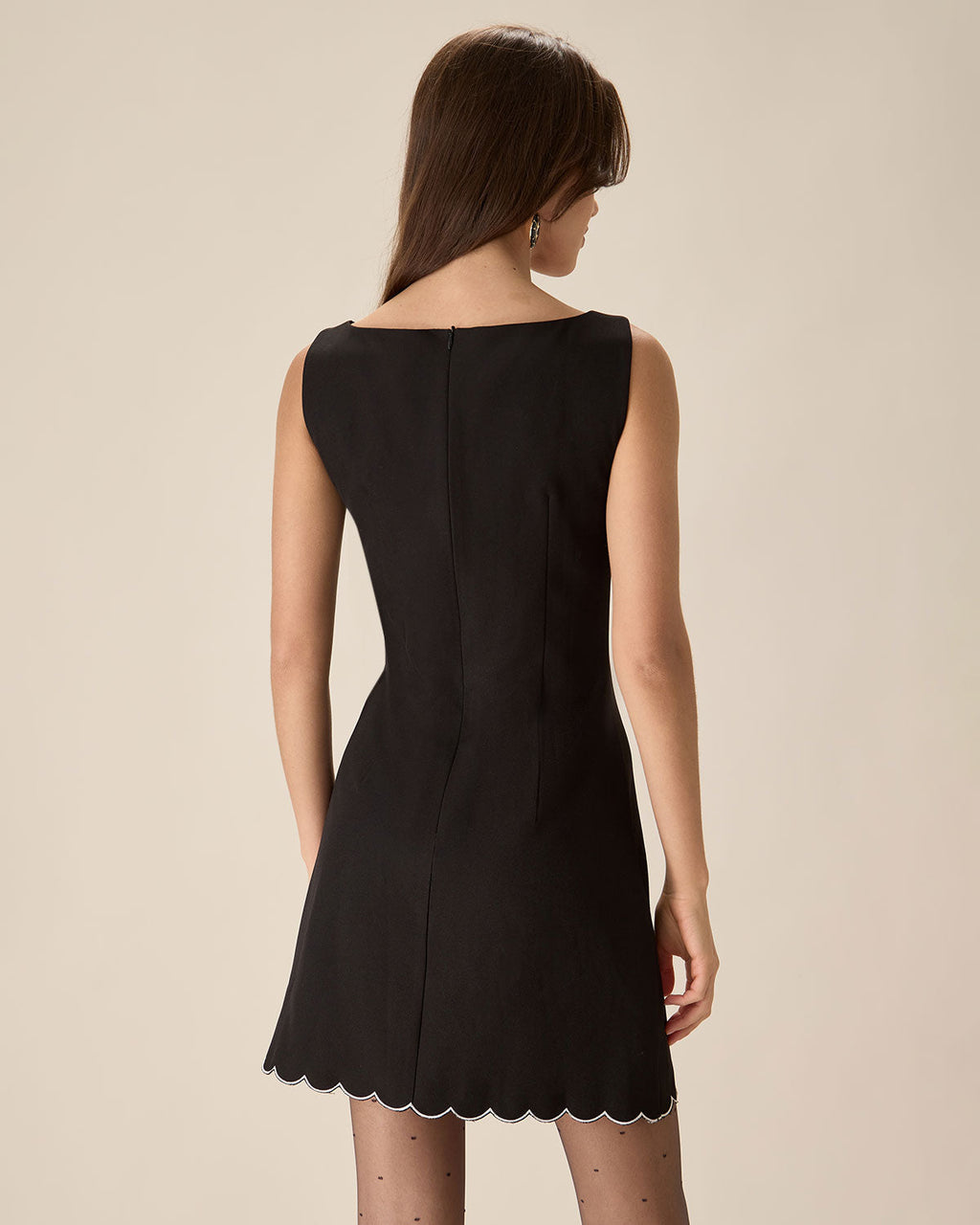 Black Contrasting Sleeveless Mini Dress