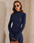 Navy Turtle Bell Sleeve Sweater