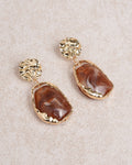 Brown Resin Geometric Earrings
