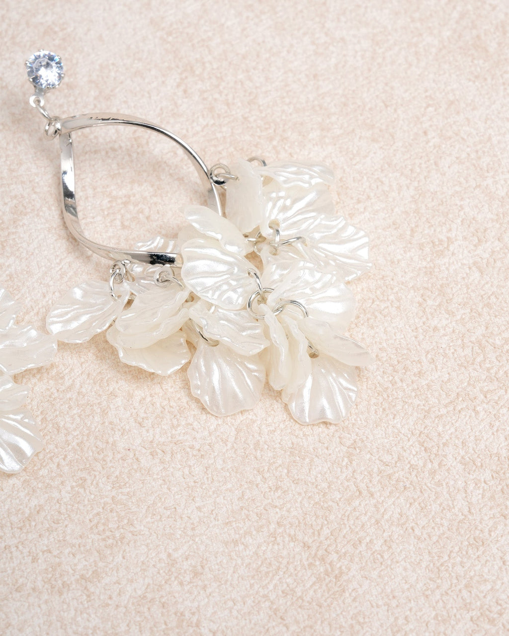 Off White Alloy Earrings