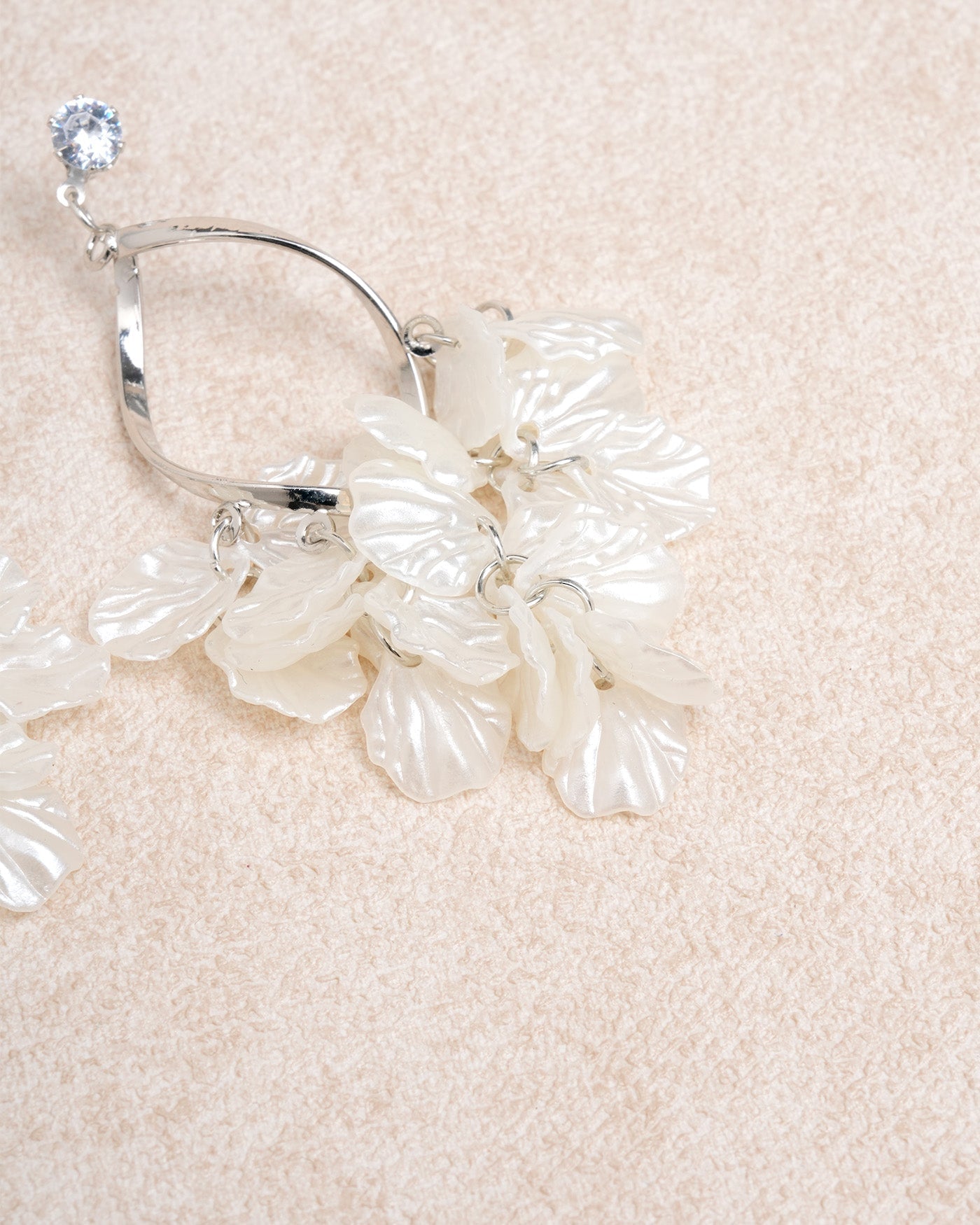 Off White Alloy Earrings