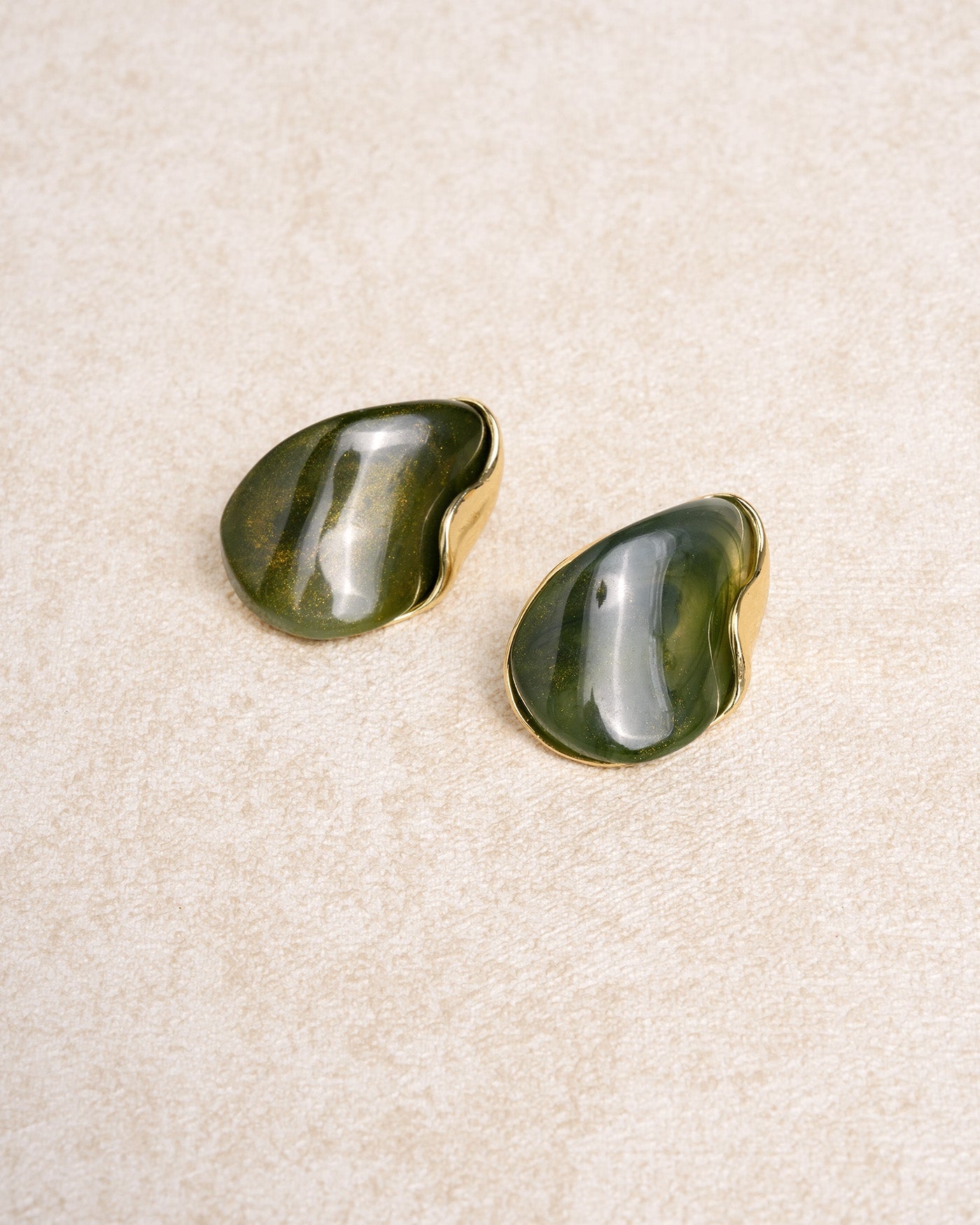 Green Metal Earrings