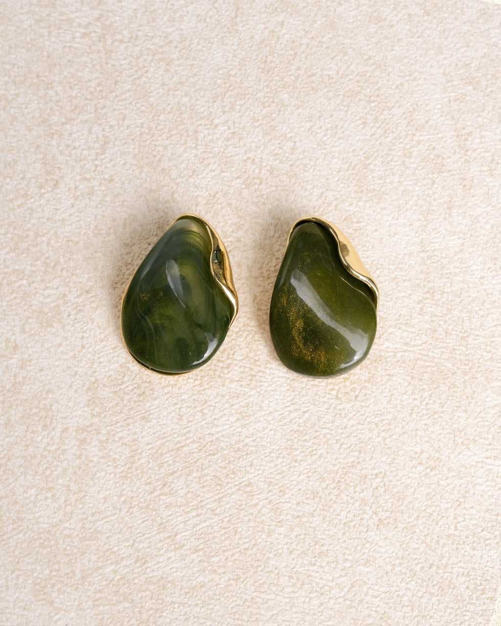 Green Metal Earrings