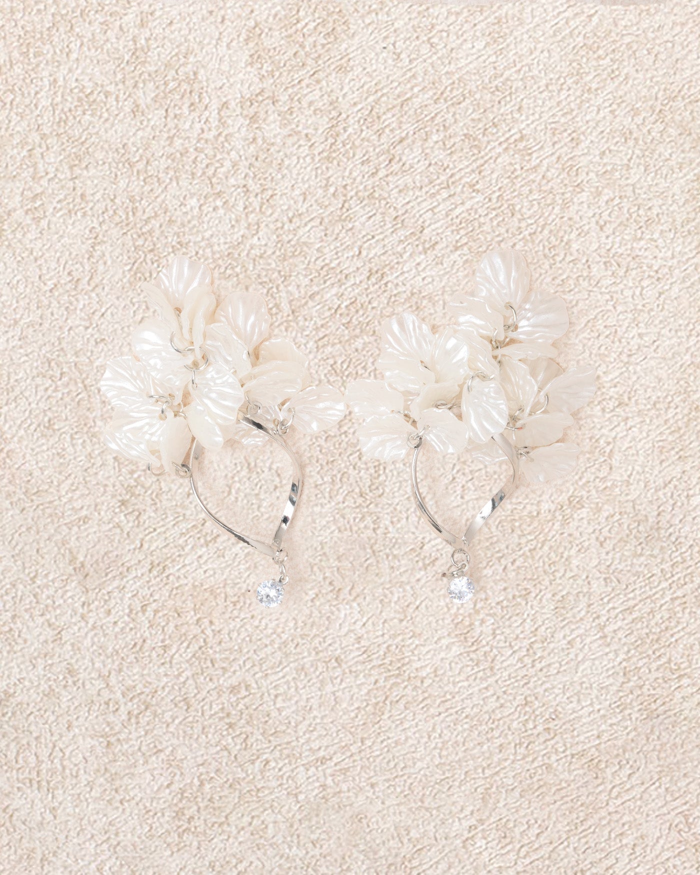 Off White Alloy Earrings