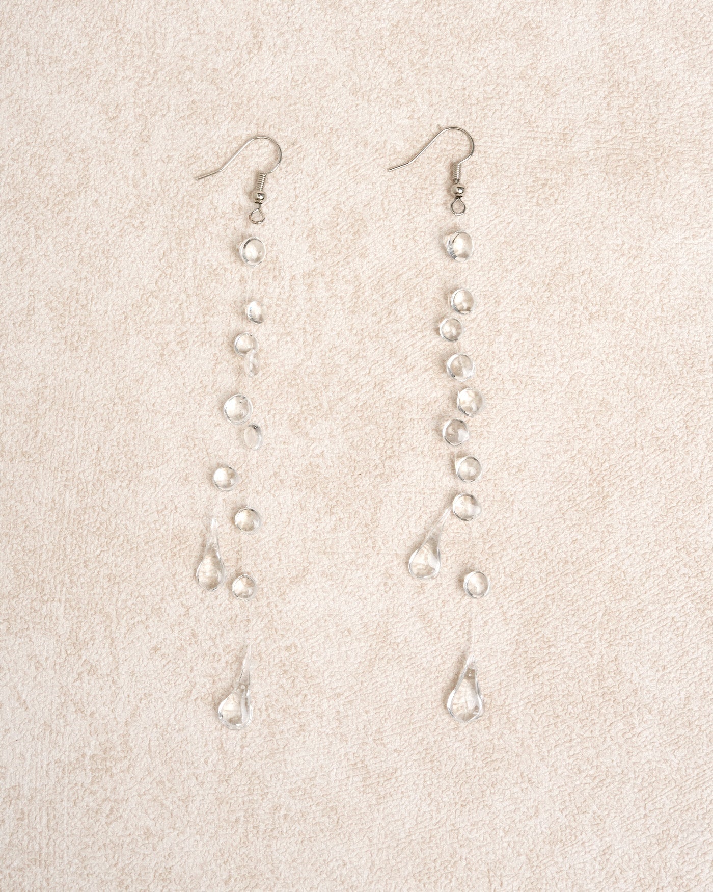 White Silver Earrings