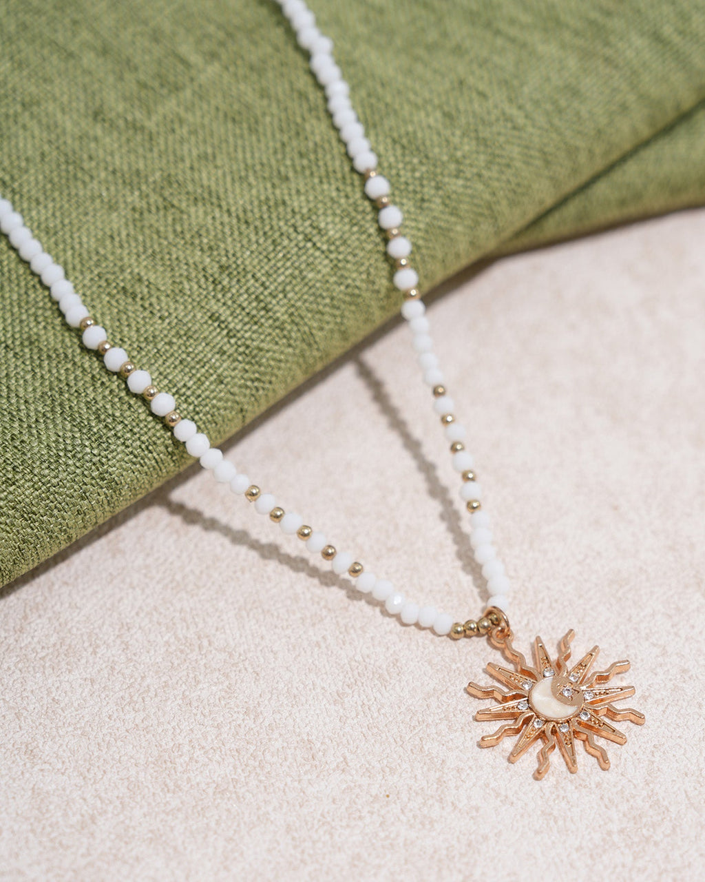 White Sun Pendant Necklace