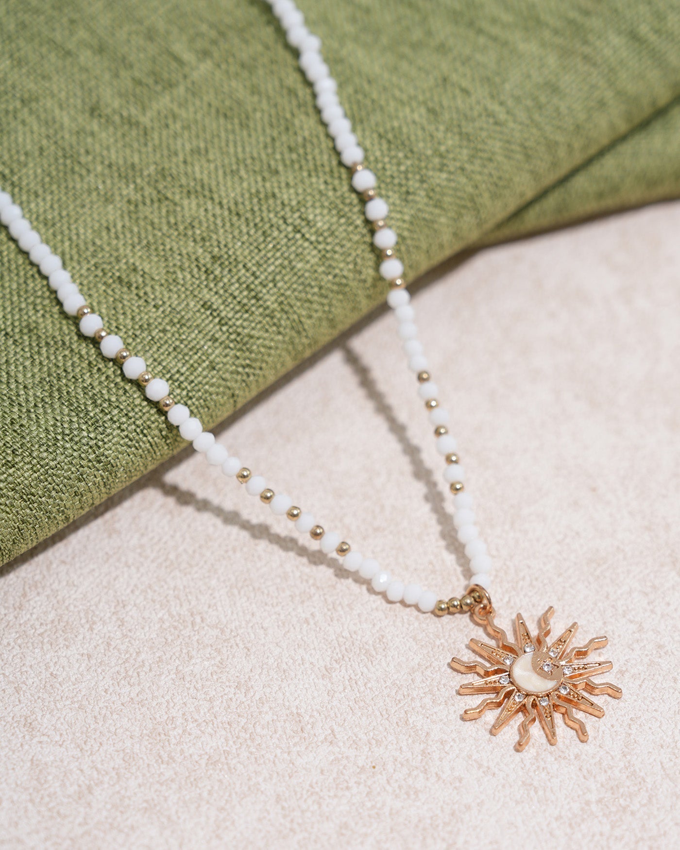 White Sun Pendant Necklace