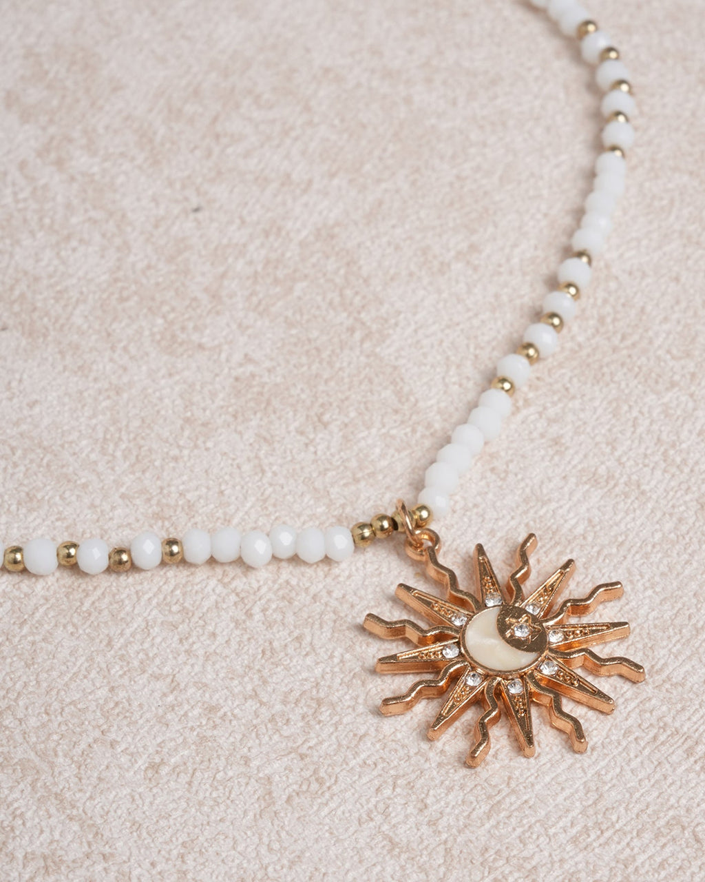 White Sun Pendant Necklace