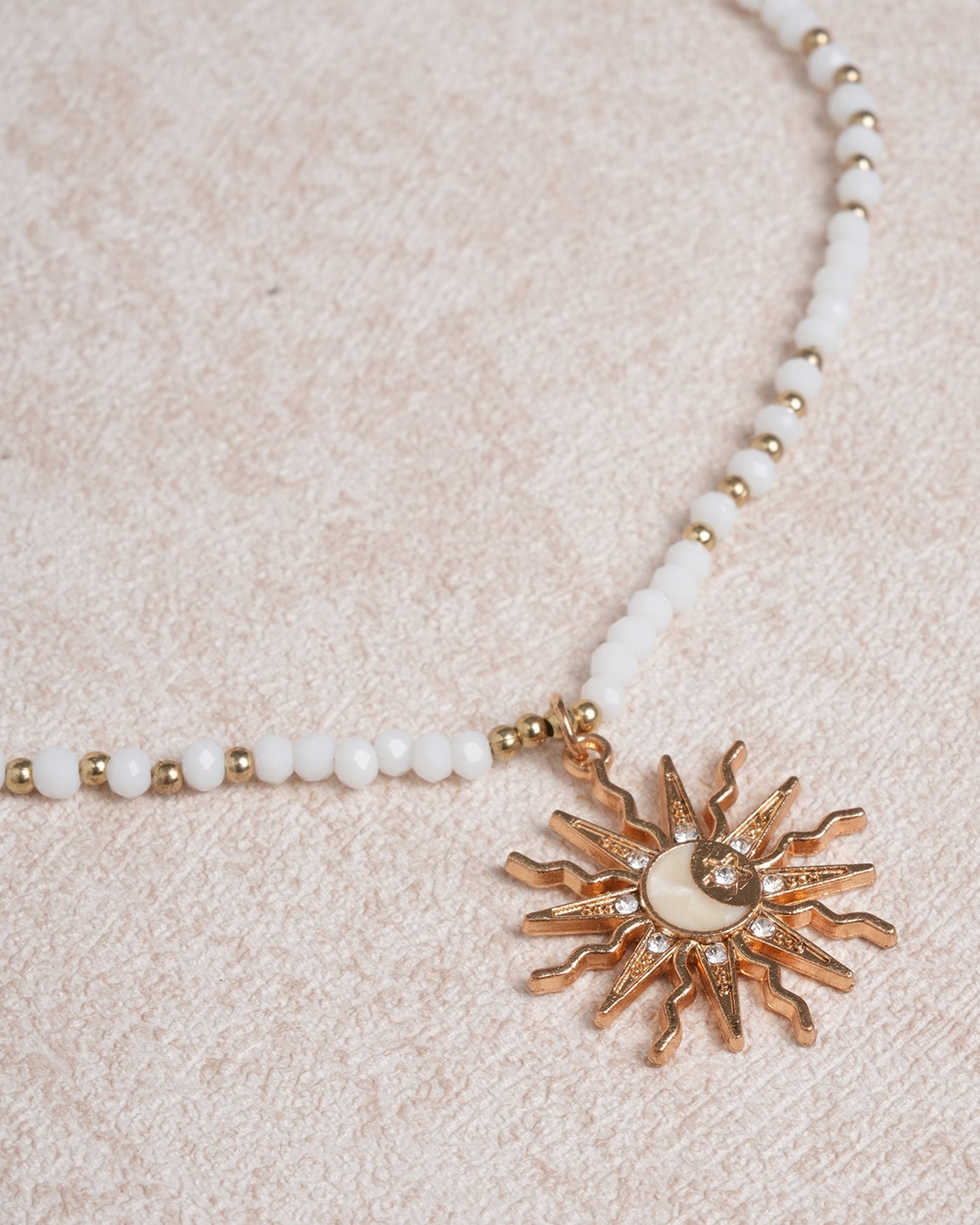 White Sun Pendant Necklace