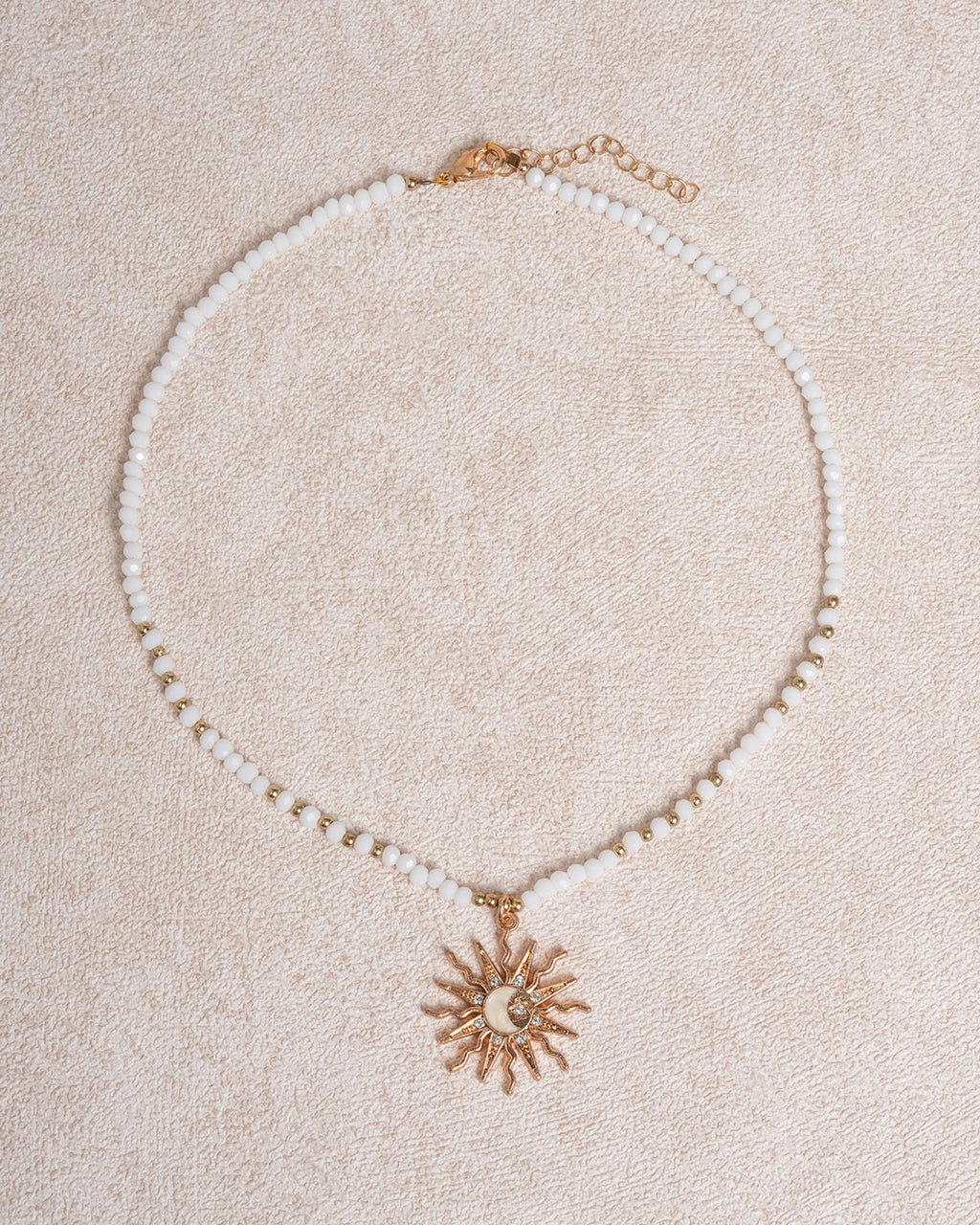 White Sun Pendant Necklace